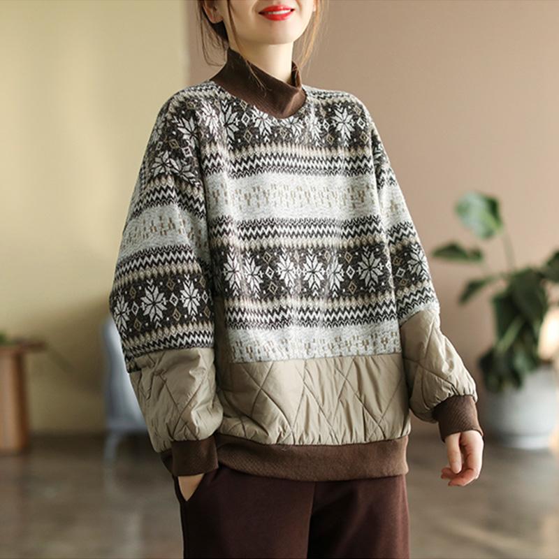 Winter Retro Loose Cotton Padded Sweater