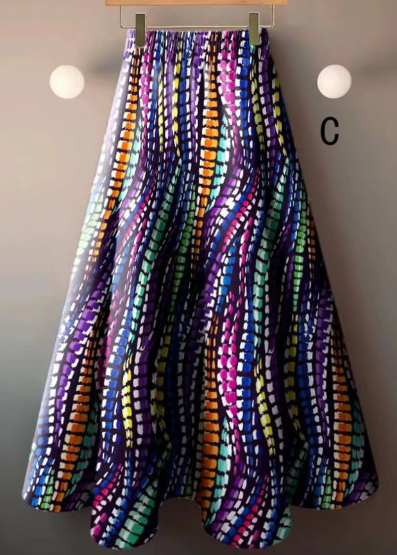Print Elastic Waist a Line Skirts Summer New Style