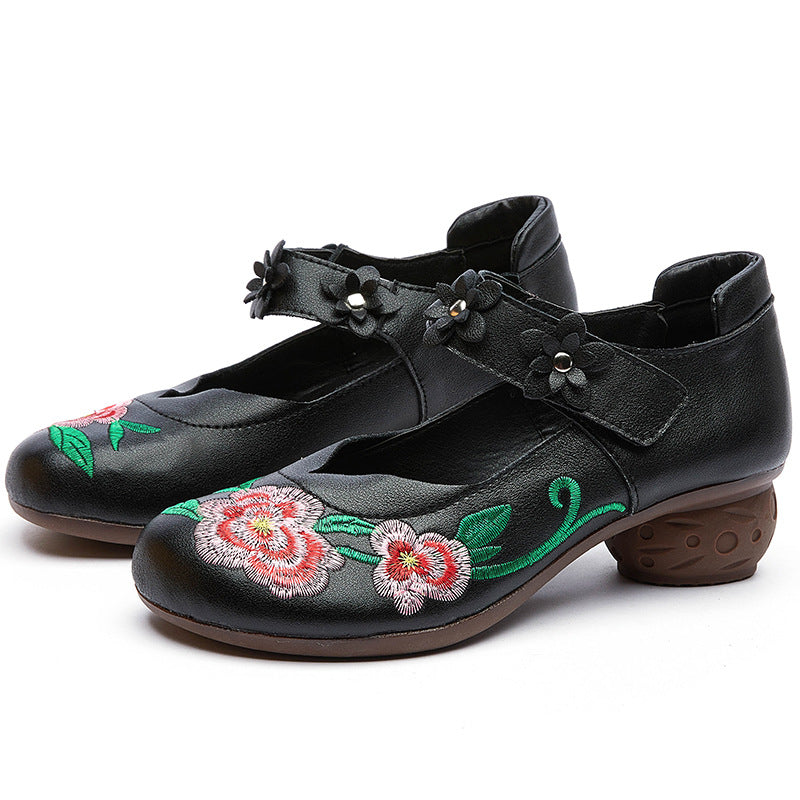Embroidery Leather Shoes