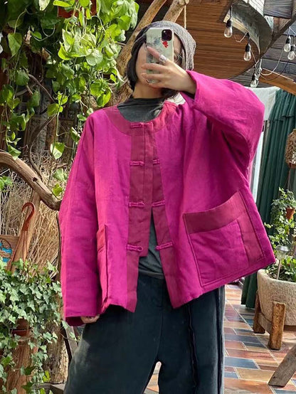 100%linen Button Short Coat