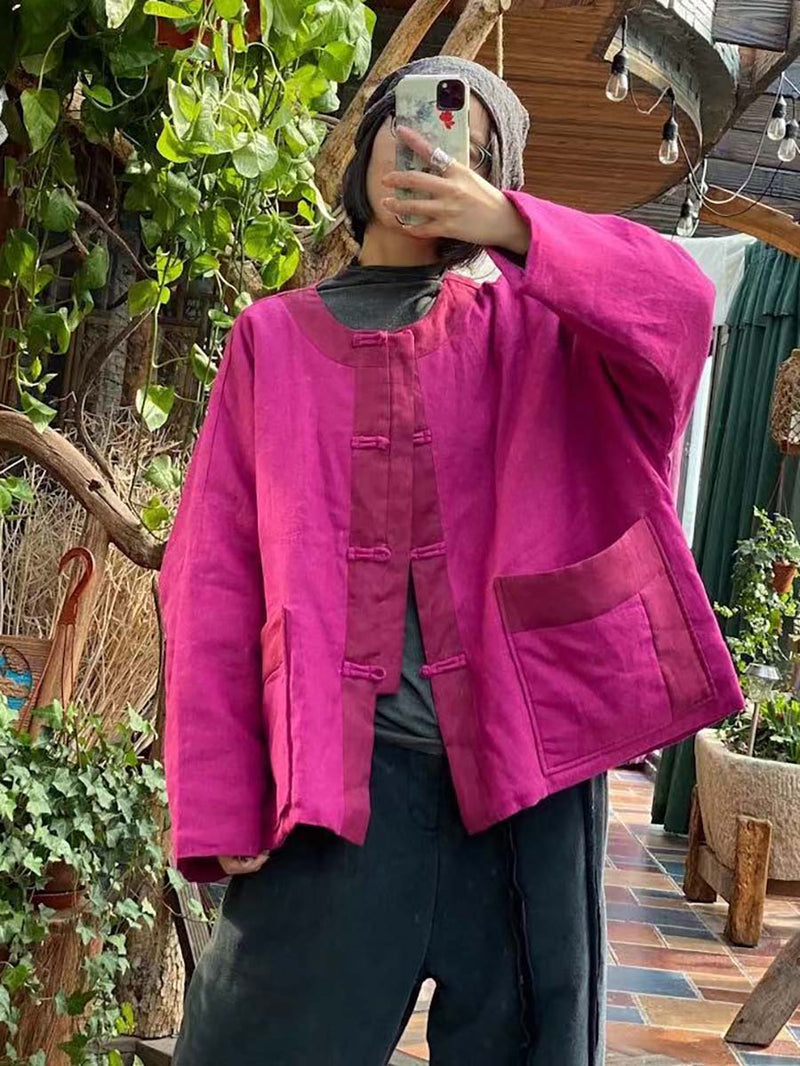 100%linen Button Short Coat