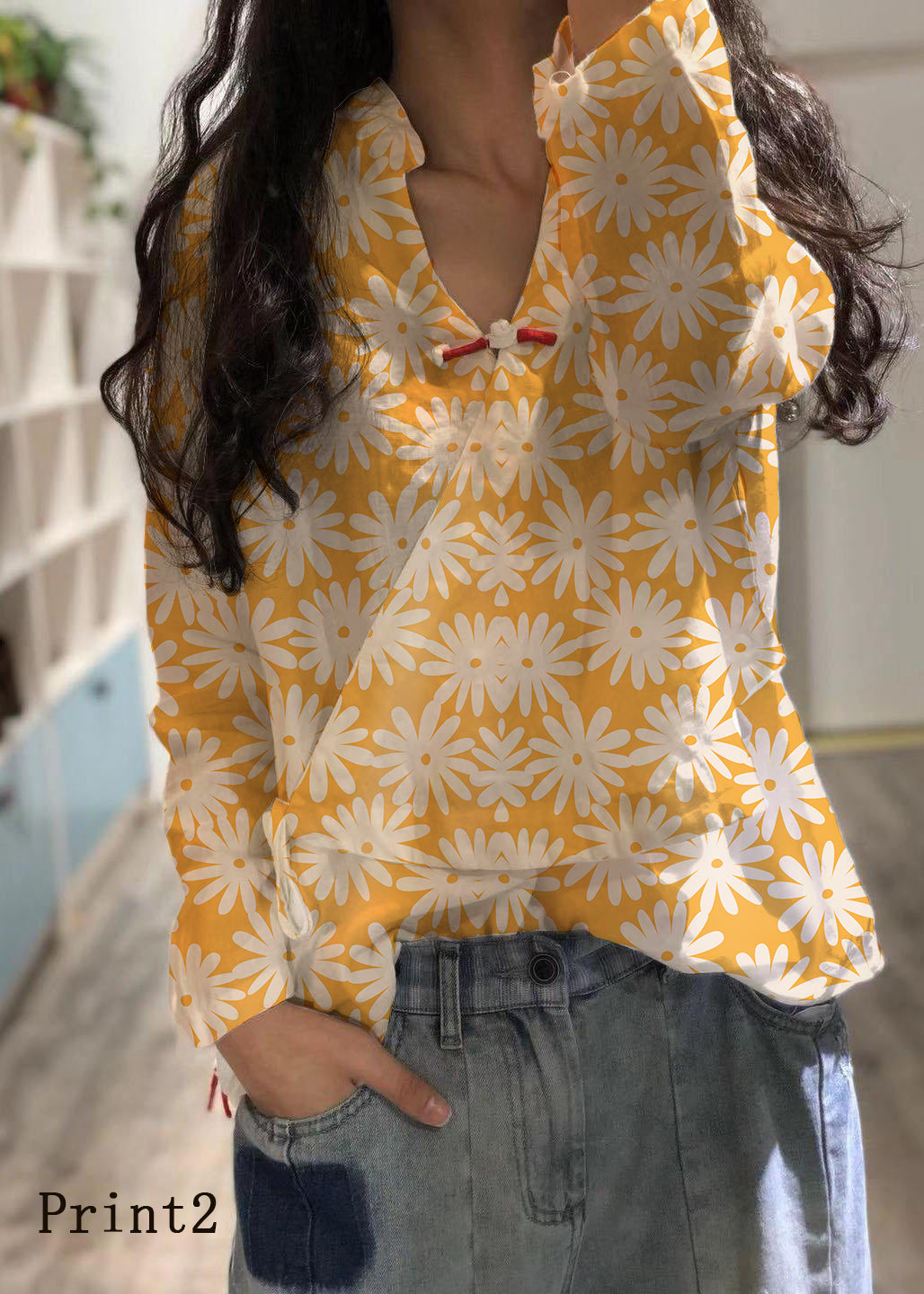 White Linen Blouse V Neck Fall Top