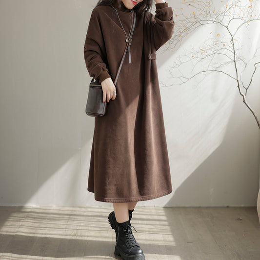 Autumn Winter Furred Turtleneck Dress