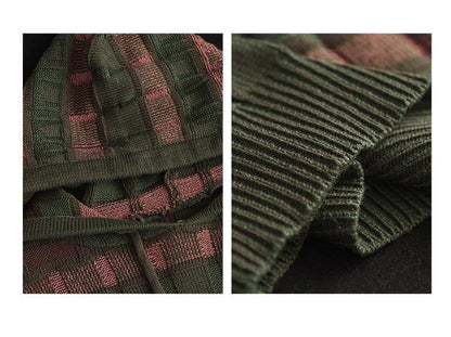 Retro Literary Hooded Knitted Sweater