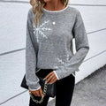 Comstylish Women's Snowflake Pattern Cozy Knit Pullover Sweater