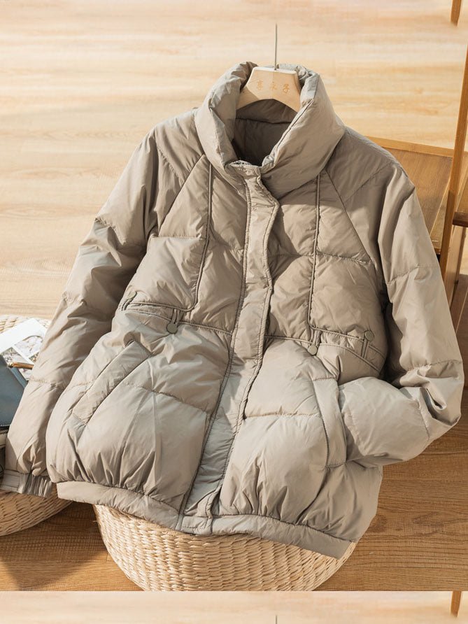 Lightweight and Loose Literary Short Version Down Jacket