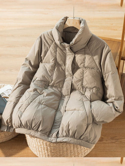 Lightweight and Loose Literary Short Version Down Jacket