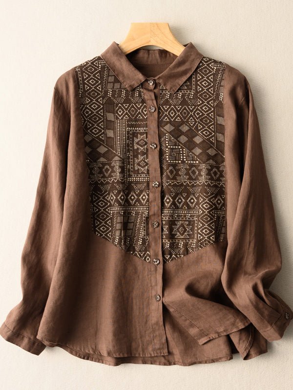 Classic Print Pattern Style Button Down Shirt