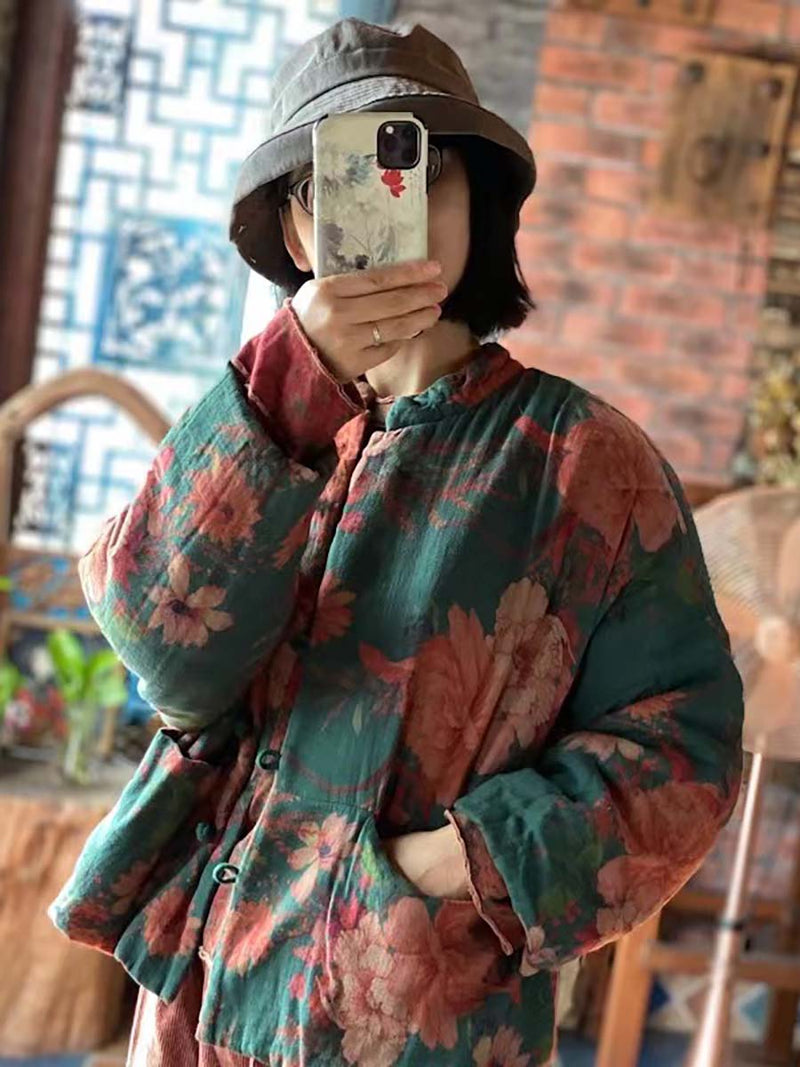 Winter Print Frog Cotton Coat