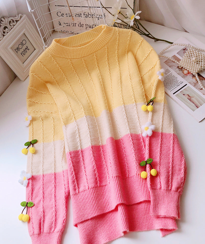 Flowers Long Sleeve Sweater 083