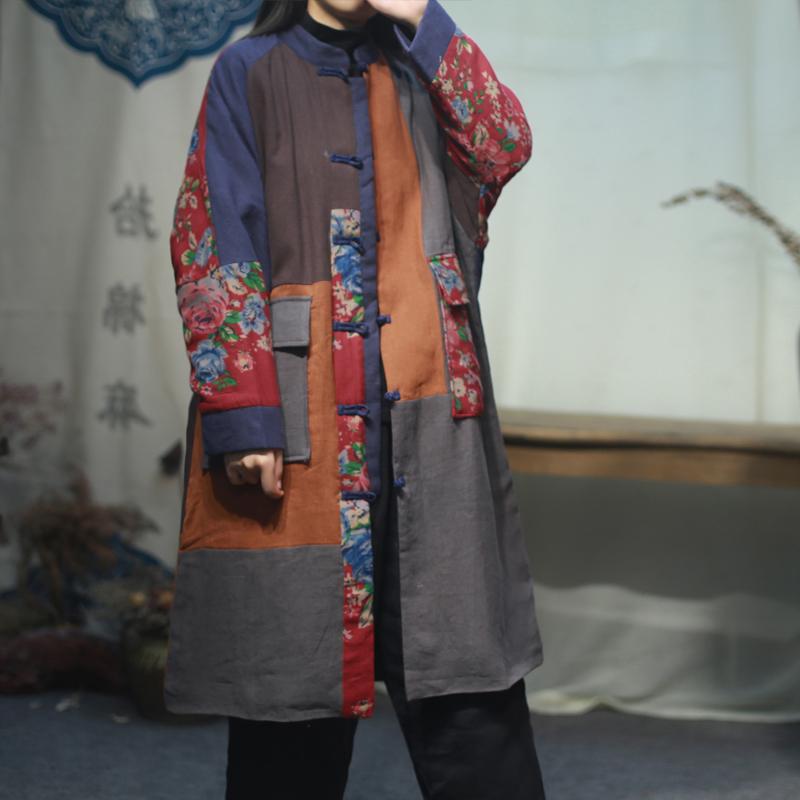 Chinese Style Patchwork Winter Coat