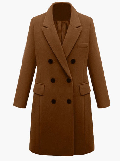 Coats Lapel Double Breasted Wool Coat