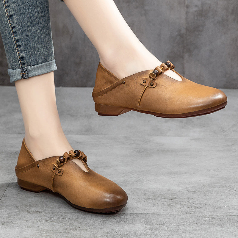 Spring Summer Retro Soft Leather Handmade Shoes