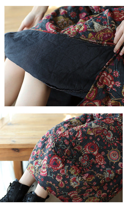 Style Padded Quilted Printed Skirt