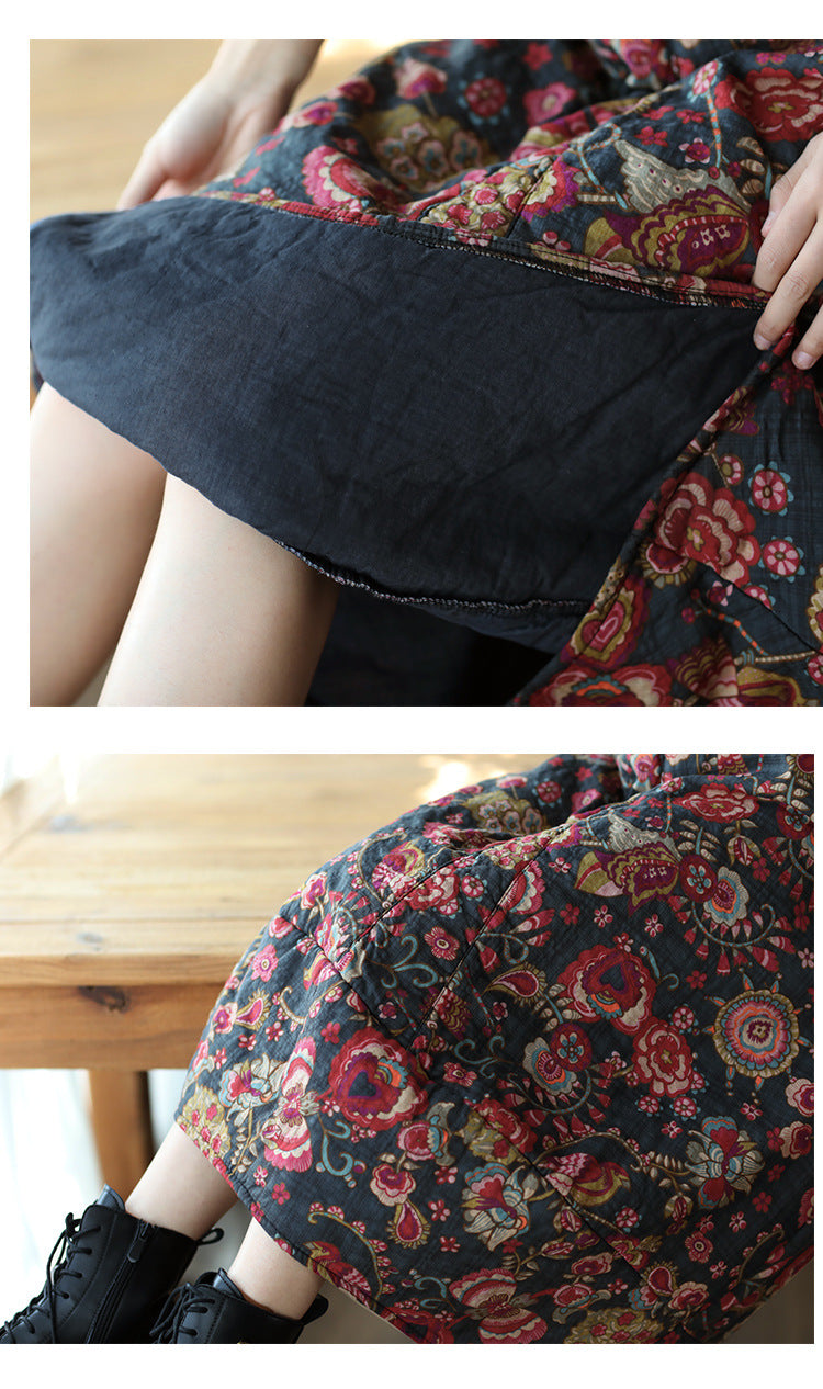 Style Padded Quilted Printed Skirt