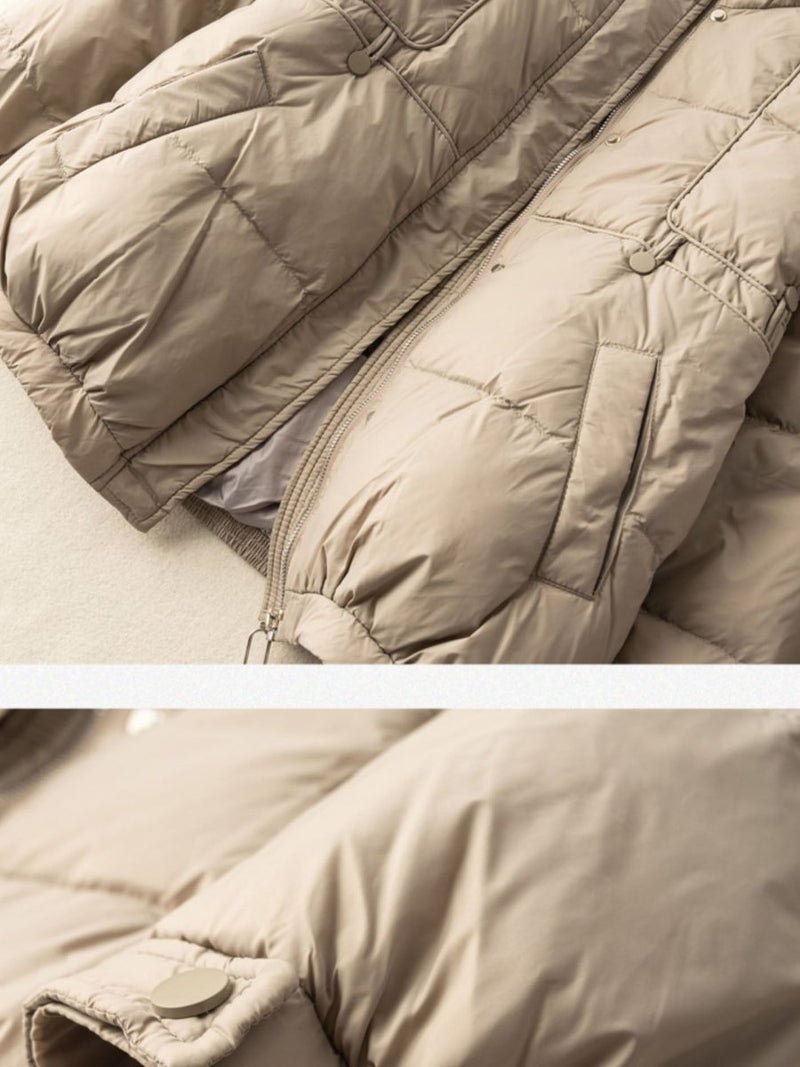 Lightweight and Loose Literary Short Version Down Jacket