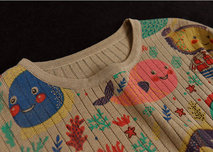 -print Cotton-knit Top
