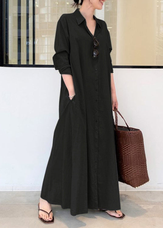 Army Green Oversized Cotton Robe Dresses Spring