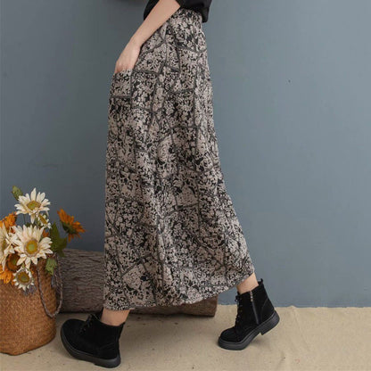 Printed Elastic Waist Skirt