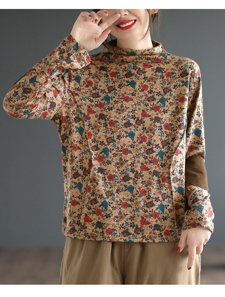 Artistic Print Knitted T-shirt