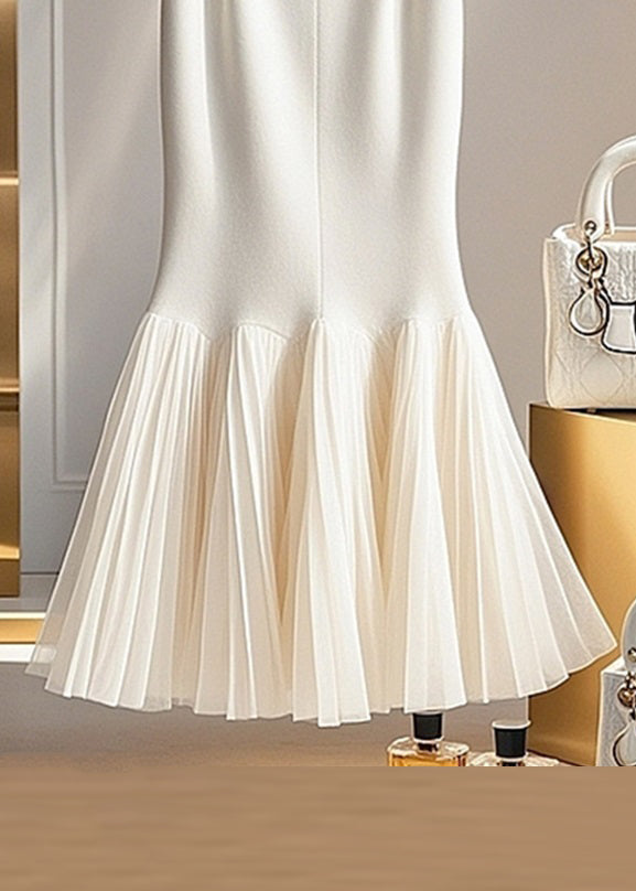 Loose White Tulle Patchwork Fishtail Skirts Spring