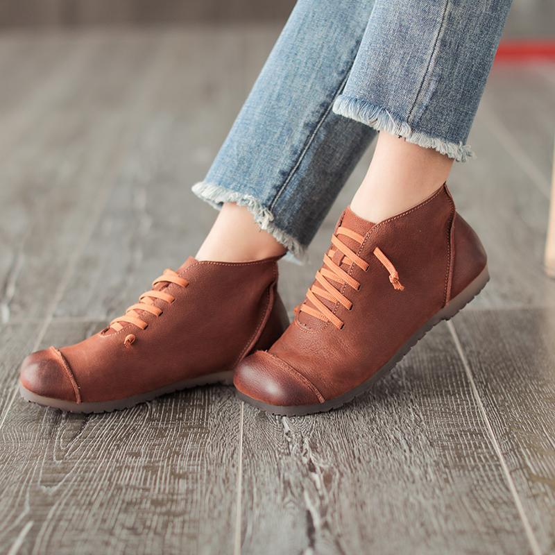 Round Toe Leather Shoes