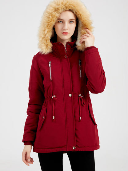 Coat Daily Lamb Wool Fall Winter Regular Midi Length Coat Color Oversized Coat