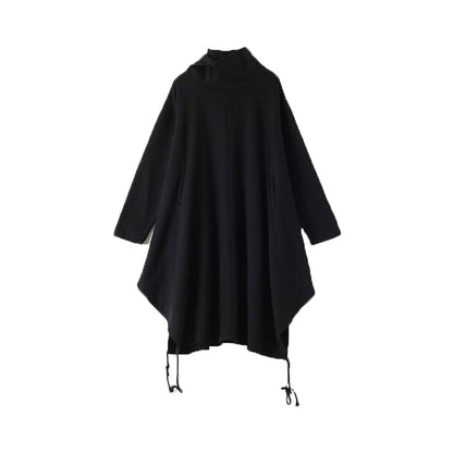 Retro Loose Autumn Winter Hooded Dress