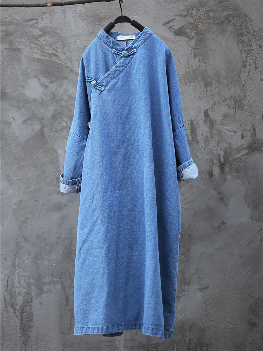 Spring Frog Denim Loose Dress