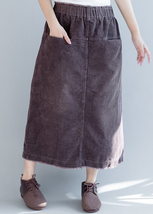 Purple Pockets Corduroy Skirt Spring