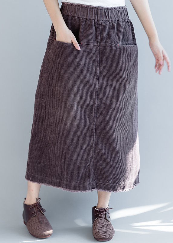 Purple Pockets Corduroy Skirt