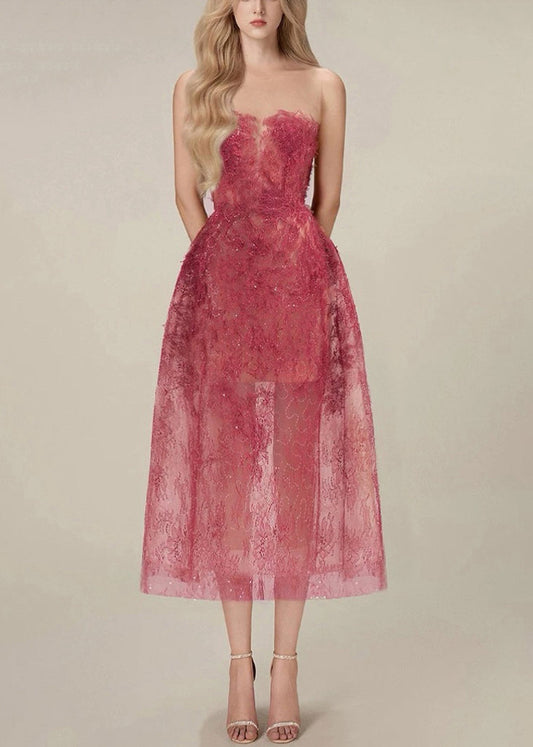 Cold Shoulder Sequins High Waist Lace Long Dress Sleeveless