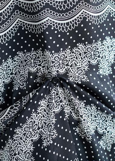 100% Patchwork Cotton Clothes for Sleeve Black Prints Cotton Dresses Summer