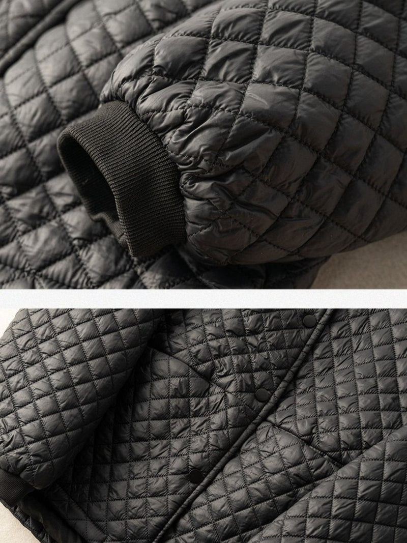 Loose Diamond Plaid Color 100% Natural Fabric Coat