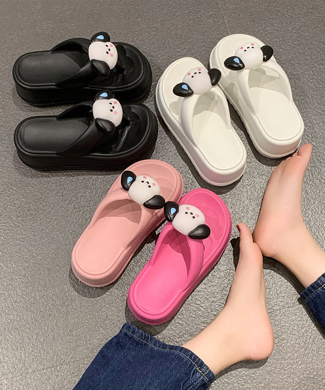 Cartoon Platform Rose Peep Toe Thong Sandals