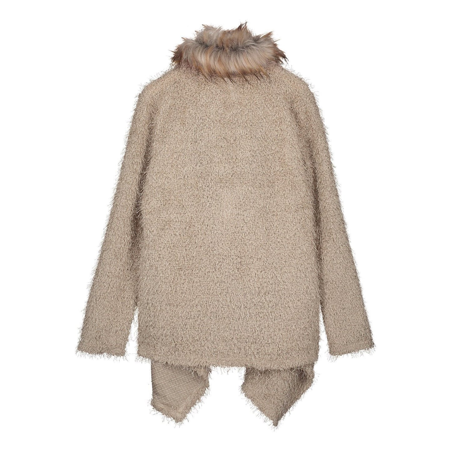 Fluffy Lapel Faux Fur Coat