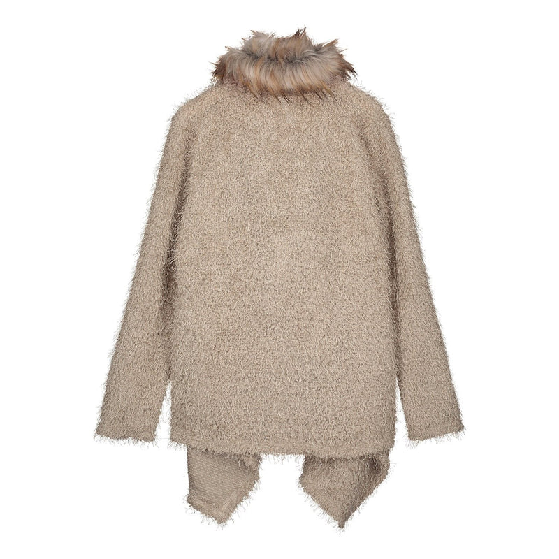 Fluffy Lapel Faux Fur Coat