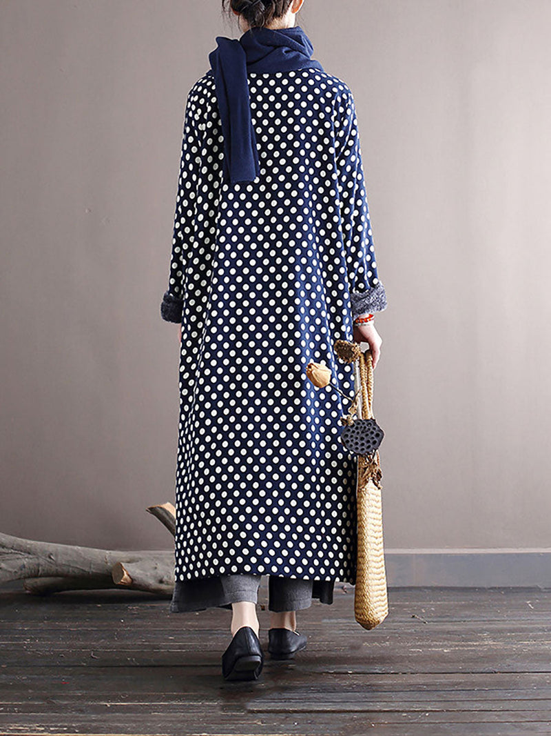 Dot Pocket Loose Thick Dress