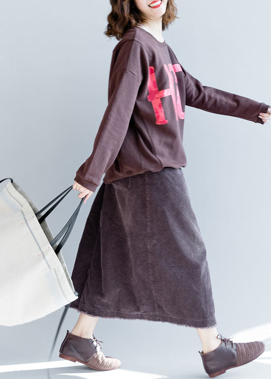 Purple Pockets Corduroy Skirt