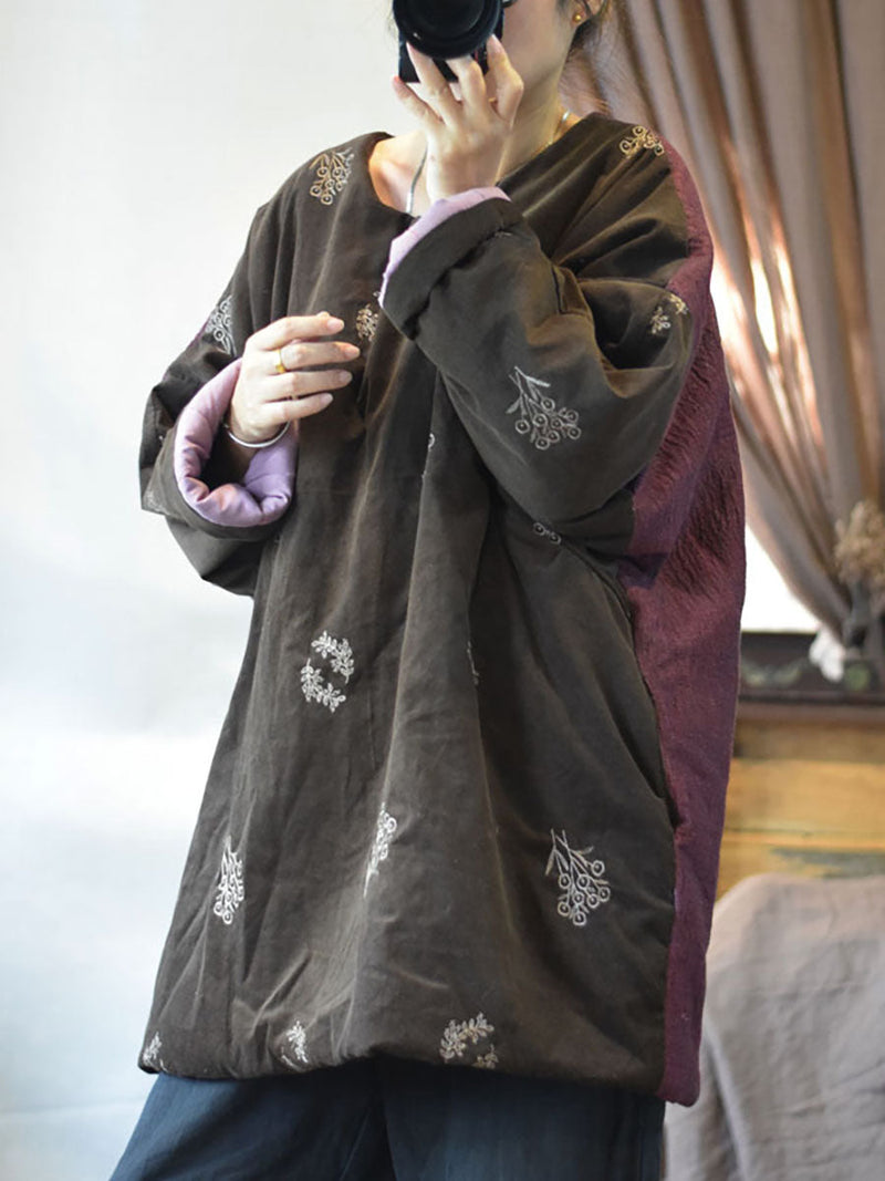 Chinese Style Embroidery Ab Side Coat