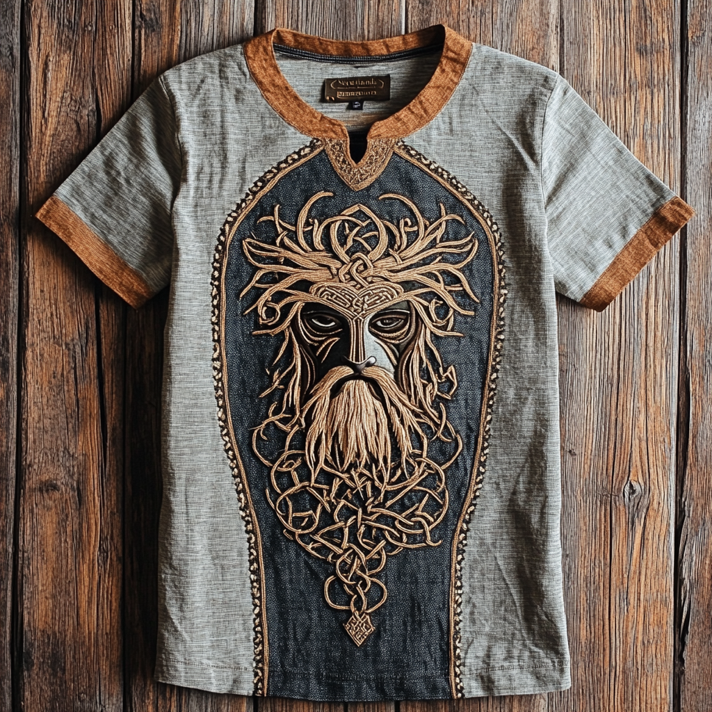 Mens Vintage Viking Odin Rune Celtic Design Shirt elevenforest