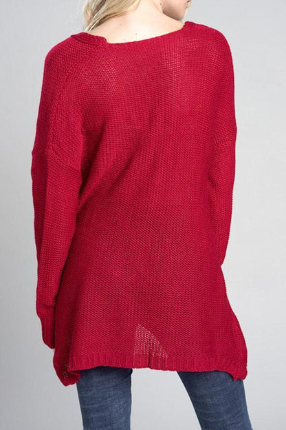 V Neck Front Cross Weekend Sweater