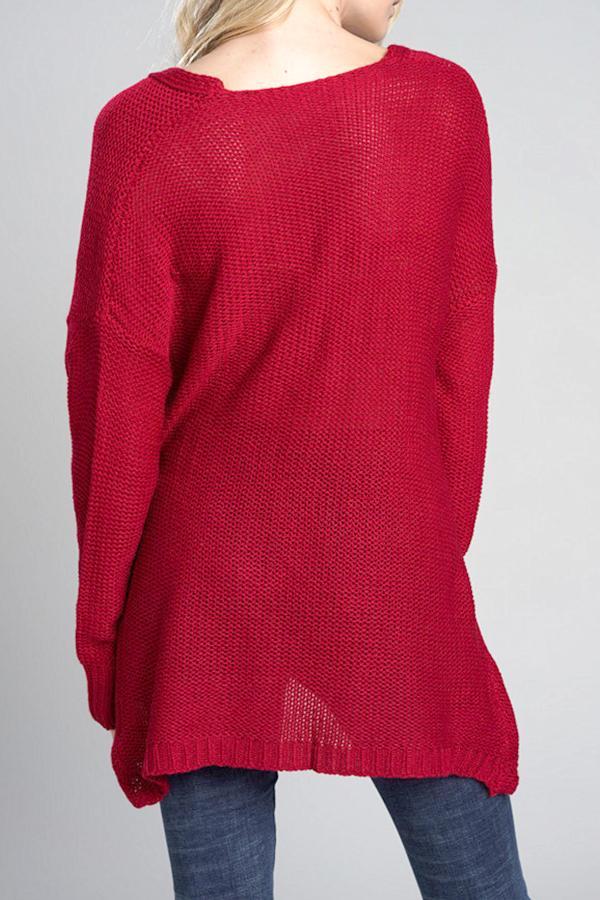 V Neck Front Cross Weekend Sweater
