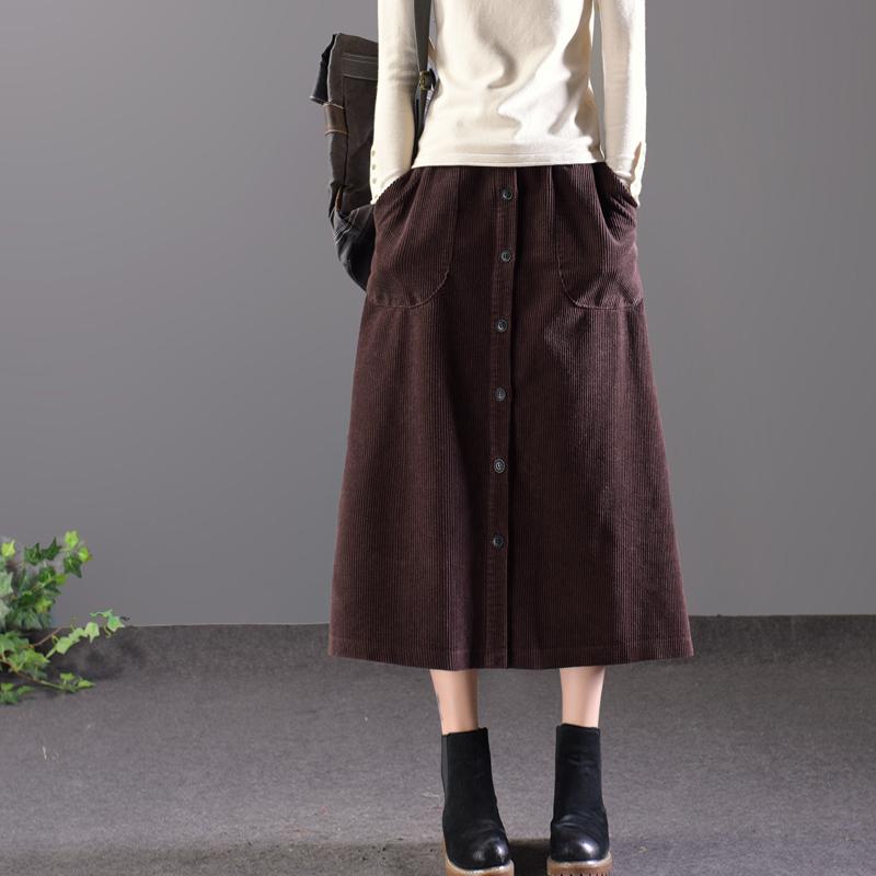 Literary Corduroy Skirt