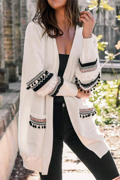 Cording Knitted Cardigan