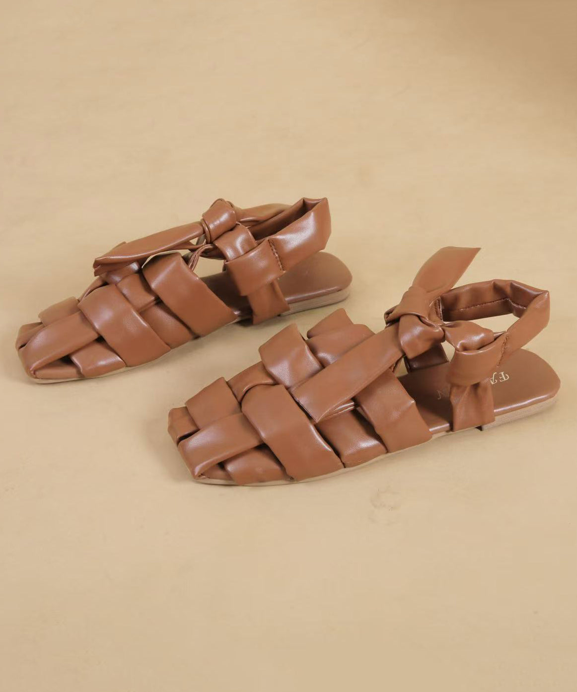 Brown Hollow Out Comfy Splicing Walking Sandals