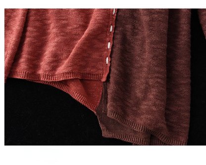 New Literary Retro Color Matching Knitted Top