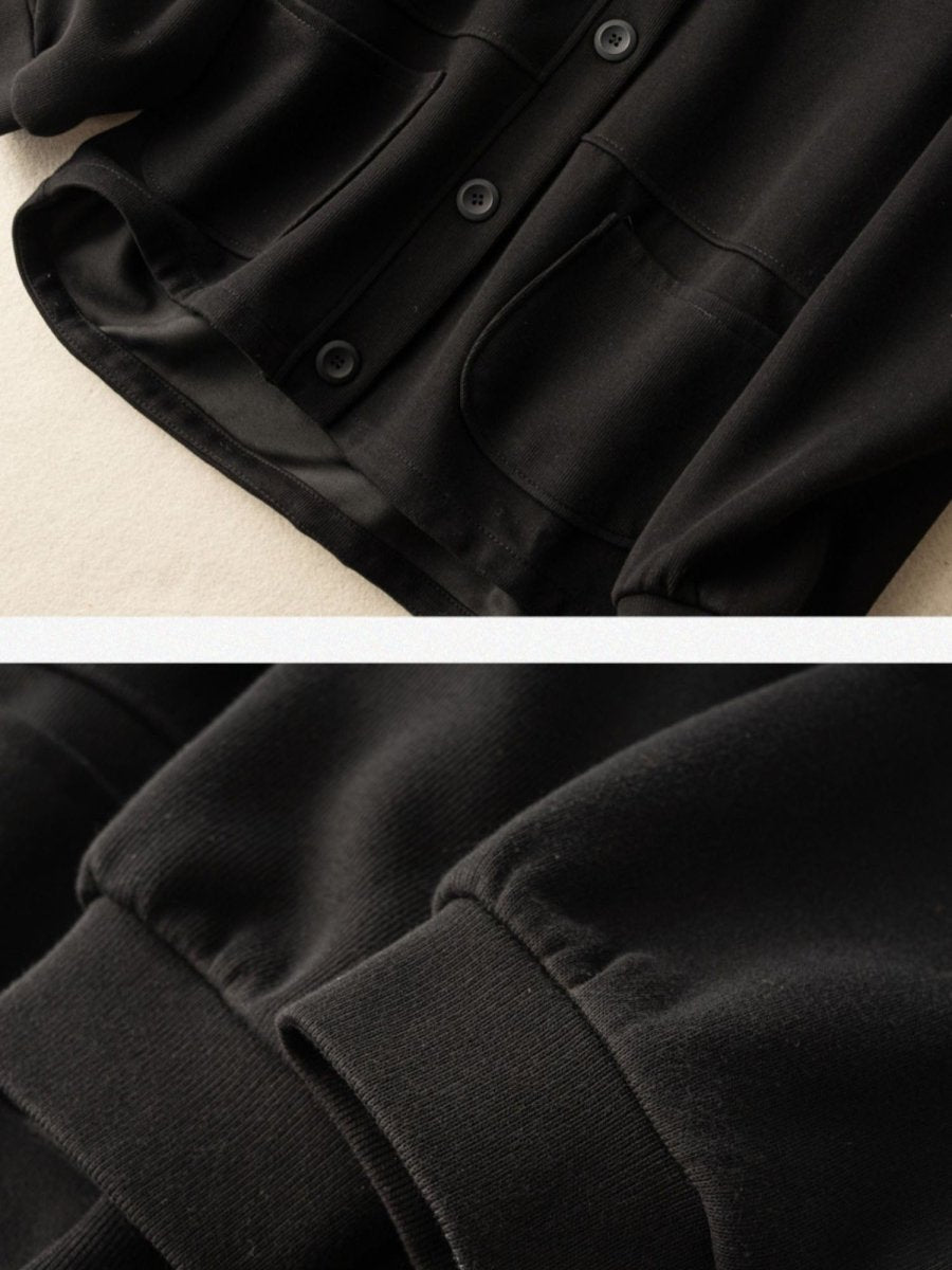 100% Natural Fabric Pure Color Buttoned Coat