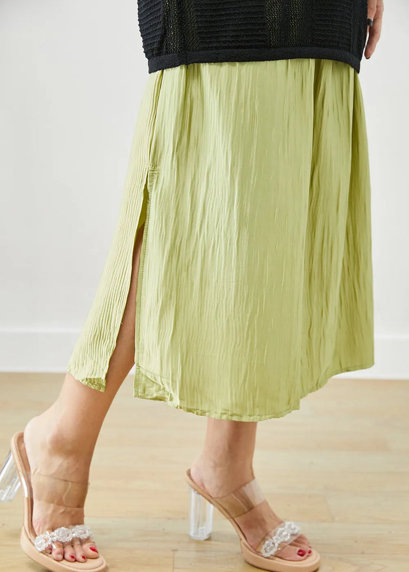 French Hollow Out Side Open Knit Tops and Skirts Two Pieces Set Fall