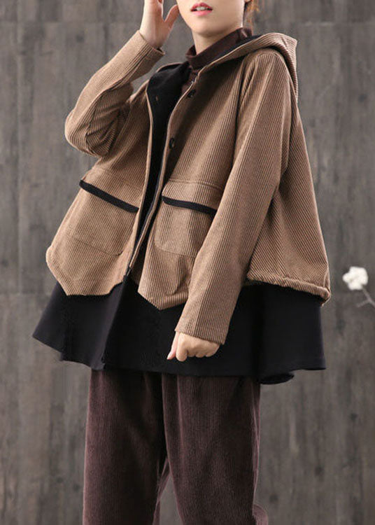 Simple Coffee Retro Loose Button Fall Coat